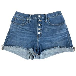Madewell high rise button fly denim shorts 29